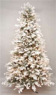 Pre Lit Flocked Snow Covered Wide Christmas Tree  