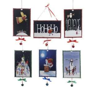 12 Snowman, Santa, HoHoHo, Angel and Believe Christmas Card Ornaments 
