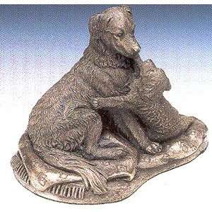  Bronze Retriever & Pup Sculptur