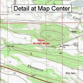  USGS Topographic Quadrangle Map   Wister, Oklahoma (Folded 