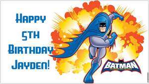 DC Comics Custom Vinyl Superman or Batman Birthday Party Banner 