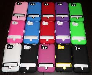 HTC THUNDERBOLT 6400 *15* COLORS HYBRID HARD SOFT COVER CASE RUGGED 