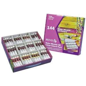  Reeves Water Mixable Oil Colors Classroom Pack   144 Tubes 