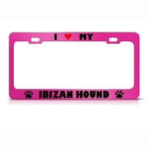  Ibizan Hound Paw Love Heart Pet Dog Metal license plate 