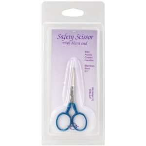  Safety Blunt Tip Scissors 3 1/2 Blue Acrylic (84) Office 