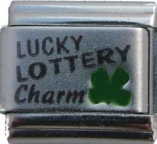 9mm Italian Lucky Lottery Charm, Good Luck, Clover  