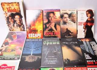 HUGE MIX LOT OF ACTION AND FAMILY VHS MOVIES  