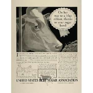   Sugar Association Milk Cow Feed   Original Print Ad