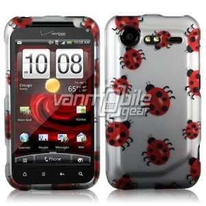 HTC Droid Incredible 2 2nd Generation Hard Design Case   Silver w/ Red 