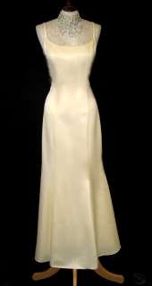 NWT Jessica McClintock Pale Yellow Satin Mermaid Dress Gown Size 8 