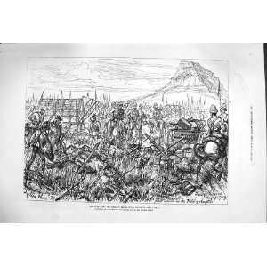  1879 ZULU WAR FIELD ISANDHLWANA SOLDIERS BATTLE PRINT 