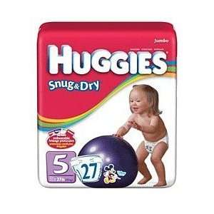  Huggies Snug & Dry Diapers, Jumbo Pack, Size 5, 27 lbs, 27 