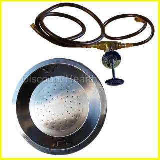   In Stainless Steel Gas Burner Fire Pit Firepit fire Glass Complete KIT