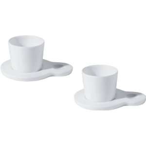  Alessi Hupla, Set of Two Mocha Cups with Saucers Kitchen 