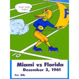  1961 Florida vs. Miami 22 x 30 Canvas Historic Football 
