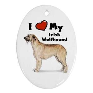  I Love My Irish Wolfhound Ornament (Oval)