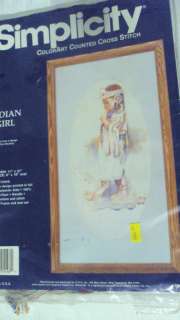 Indian Girl Colorart Counted Cross Stitch 8 x16 Oval  