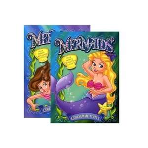  MERMAIDS FOIL & EMBOSSED Coloring & Activity Book Office 