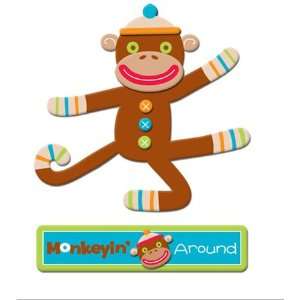  Monkey Business Glitter Layered Chipboard Sticker Arts 