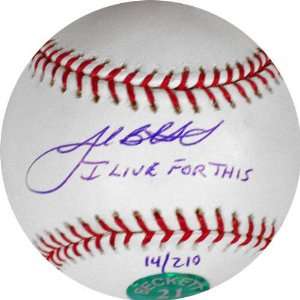  Josh Beckett Autographed Baseball with I Live For This 