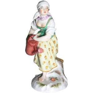  Meissen hand painted Sculpture entitled Woman with 