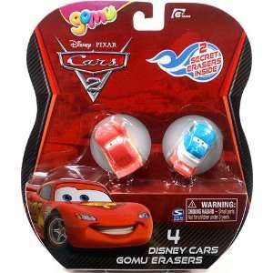  Disney / Pixar CARS 2 Movie Gomu Eraser 4Pack Lightning 
