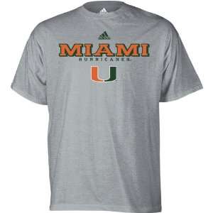    Miami Hurricanes Grey adidas Impervious T Shirt
