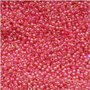   Seed Beads 11/0 Pink Lined Topaz (45 Grams) Arts, Crafts & Sewing