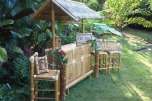 100% Green Tiki Bar w/ 3 Stools   Outdoor Bamboo Tiki Bar  