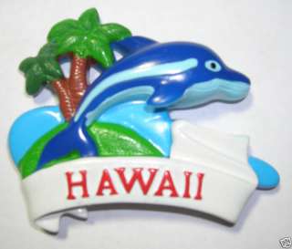 Blue Dolphin w/ Palm Trees Hawaii FRIDGE MAGNET MG16  