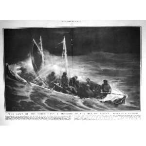   SINKING STORMY SEA BAY BISCAY LIFEBOAT MATIGNON PRINT