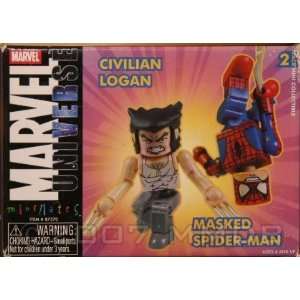   Minimates 2 Pack Civilian Logan & Masked Spider man Toys & Games