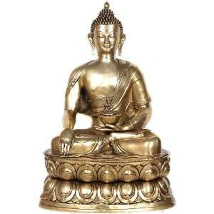Shakyamuni Buddha Seated on Lotus Throne Invoking the Earth Goddess to 