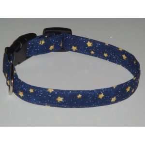  Blue Yellow Stars Dog Collar Medium 1 
