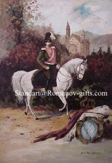 Large Oil Painting King Ludwig II Dream King on horse  