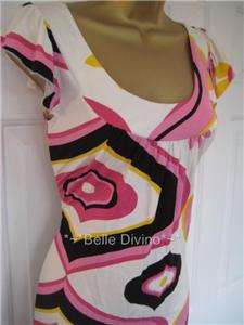 Jane Norman Pink Black & White Retro Dress tunic top 8  