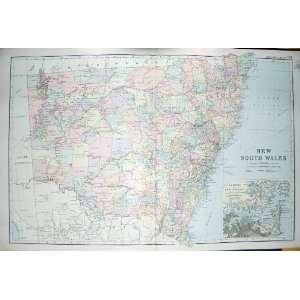  BACON MAP 1894 NEW SOUTH WALES AUSTRALIA SYDNEY JACKSON 