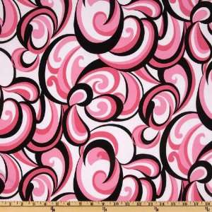   Jersey ITY Knit Swirly Pink Fabric By The Yard Arts, Crafts & Sewing