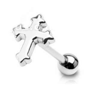  Gothic Cross Tongue Barbell #J5 