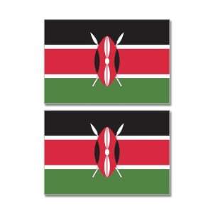  Kenya Country Flag   Sheet of 2   Window Bumper Stickers 