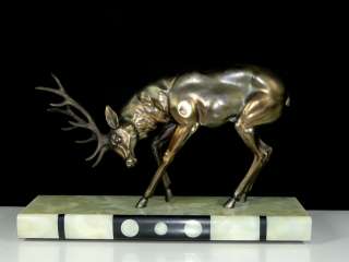 Beautiful Art Deco Figurine Deer Statue Signed Limousin 1925  