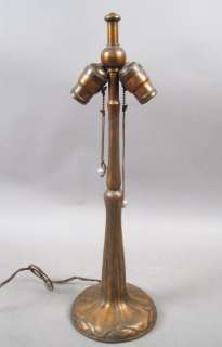 Elegant Antique c1910 Handel Bronzed Arts Crafts Style Signed Lamp 