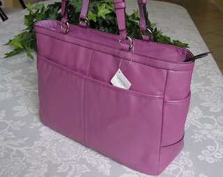 COACH LARGE LEATHER GALLERY TOTE BAG PURSE LILAC 17722 NWT  