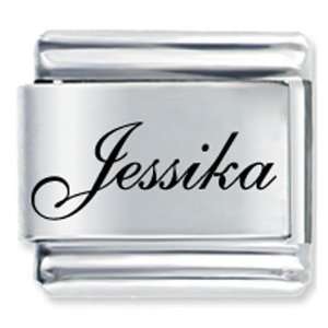   Script Font Name Jessika Gift Laser Italian Charm Pugster Jewelry