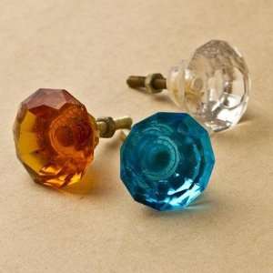  Glass Jewelers Knob (Set of 6) Color Amber