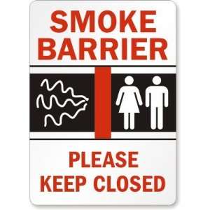  Smoke Barrier Please Keep Closed (with graphic) Laminated 