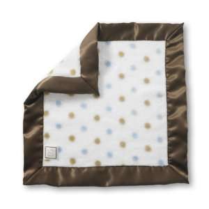 SwaddleDesigns Baby Lovie Security Blanket   Pastel Blue and Gold Dots 