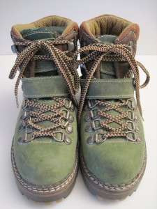 VTG Candies Green Leather Hiking boots Womens sz 6  