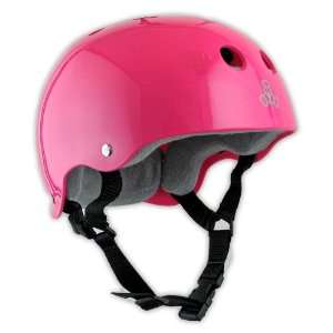  Triple 8 Brainsaver Longboard Skateboard Helmet Pink Gloss 