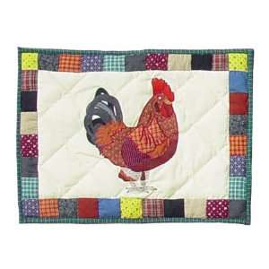   ZA Applique II Theme Rooster Crib Toss Pillow 12x16